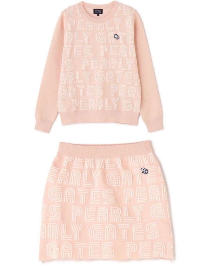 パーリーゲイツ　ピンク　ニット　セットアップ