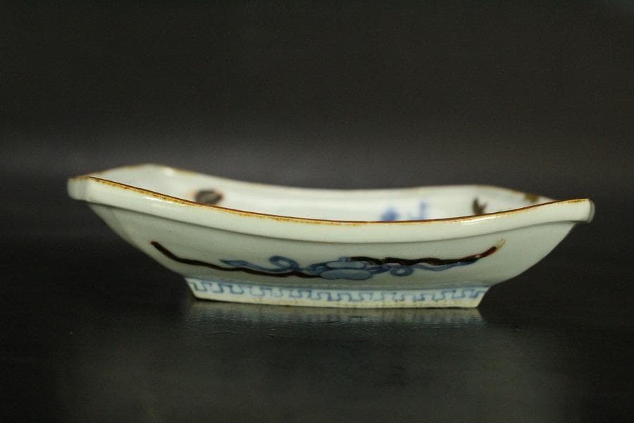 古九谷 四方 皿 うぶ出し 小皿 参考品(ZE576)