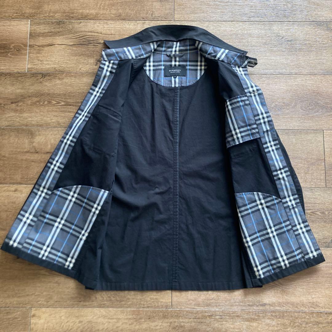 バーバリーブラックレーベル ミリタリージャケット ノバチェック 黒 M