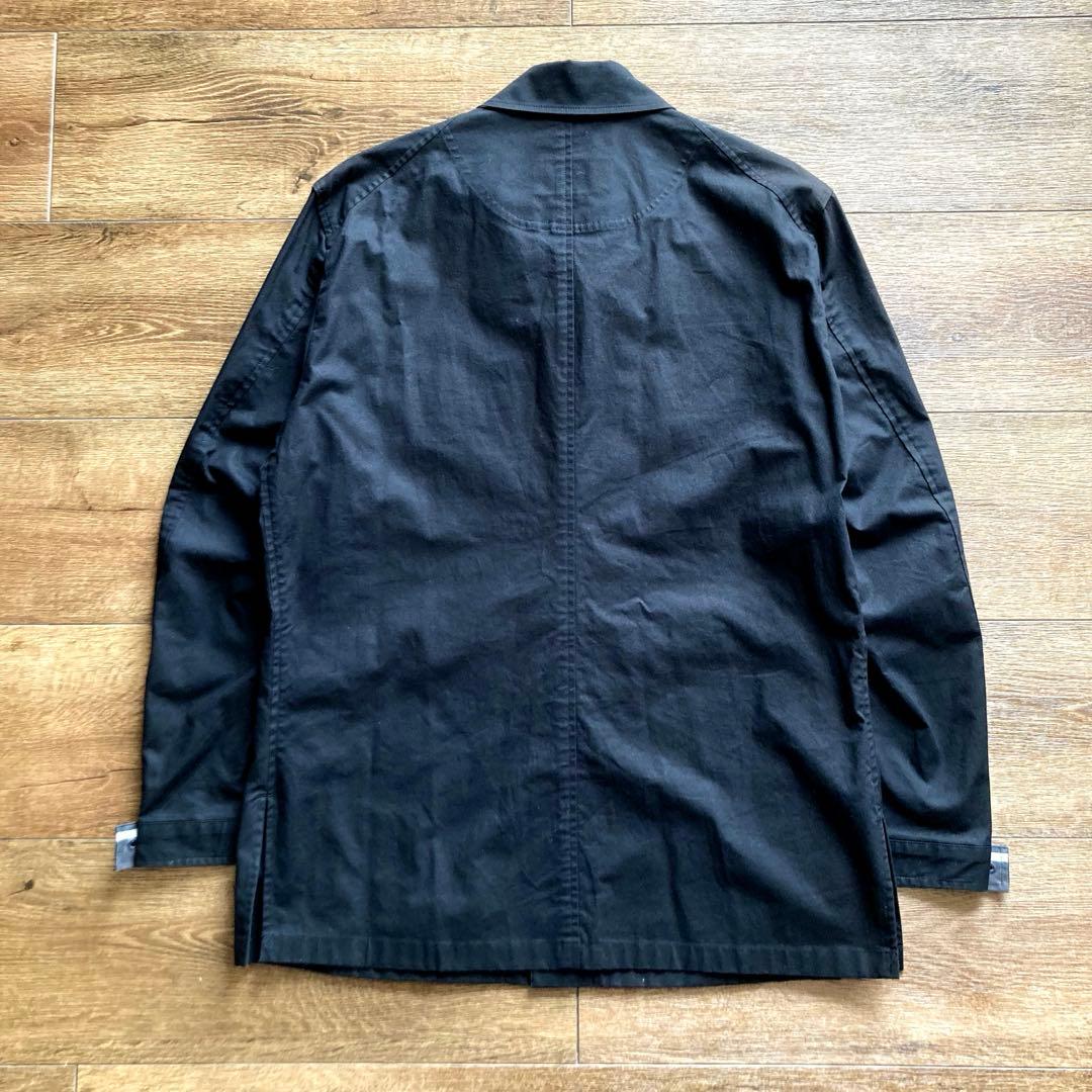 バーバリーブラックレーベル ミリタリージャケット ノバチェック 黒 M