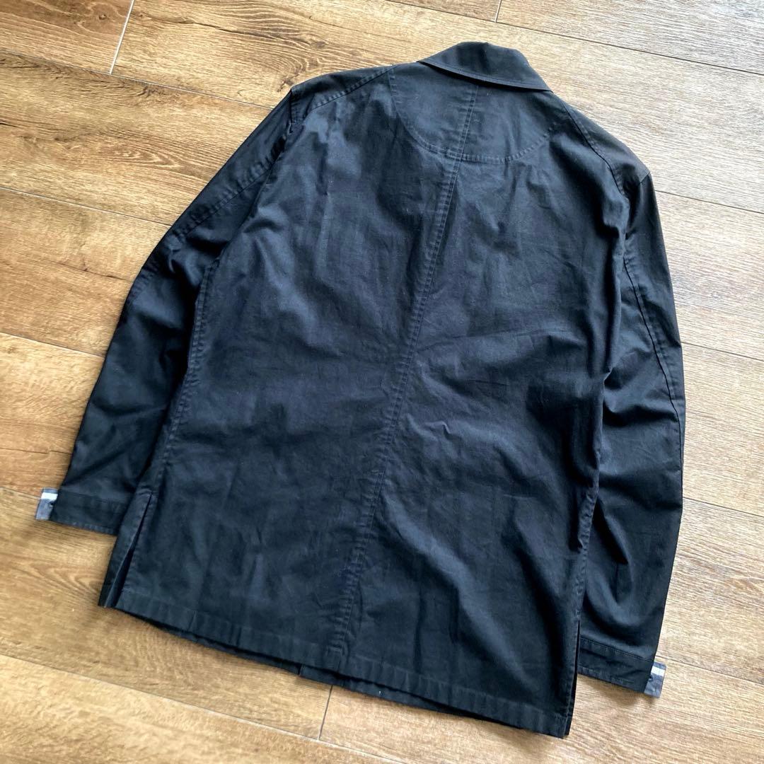 バーバリーブラックレーベル ミリタリージャケット ノバチェック 黒 M