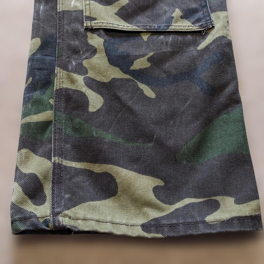 90s Liberty usa製 オーバーオール 迷彩 ダブルニー W38 古着