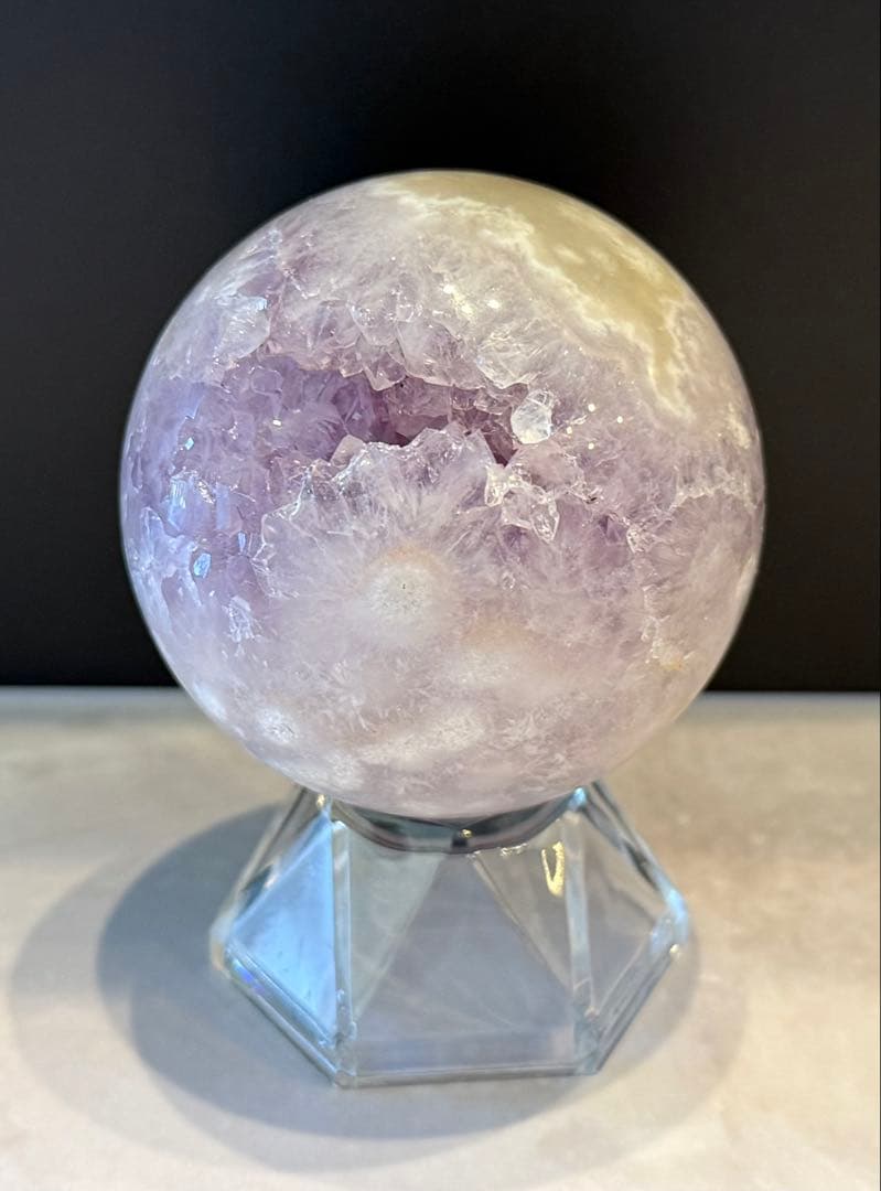 ピンクアメジスト スフィア 丸玉 ③ 笑口 ザクザク 天然石