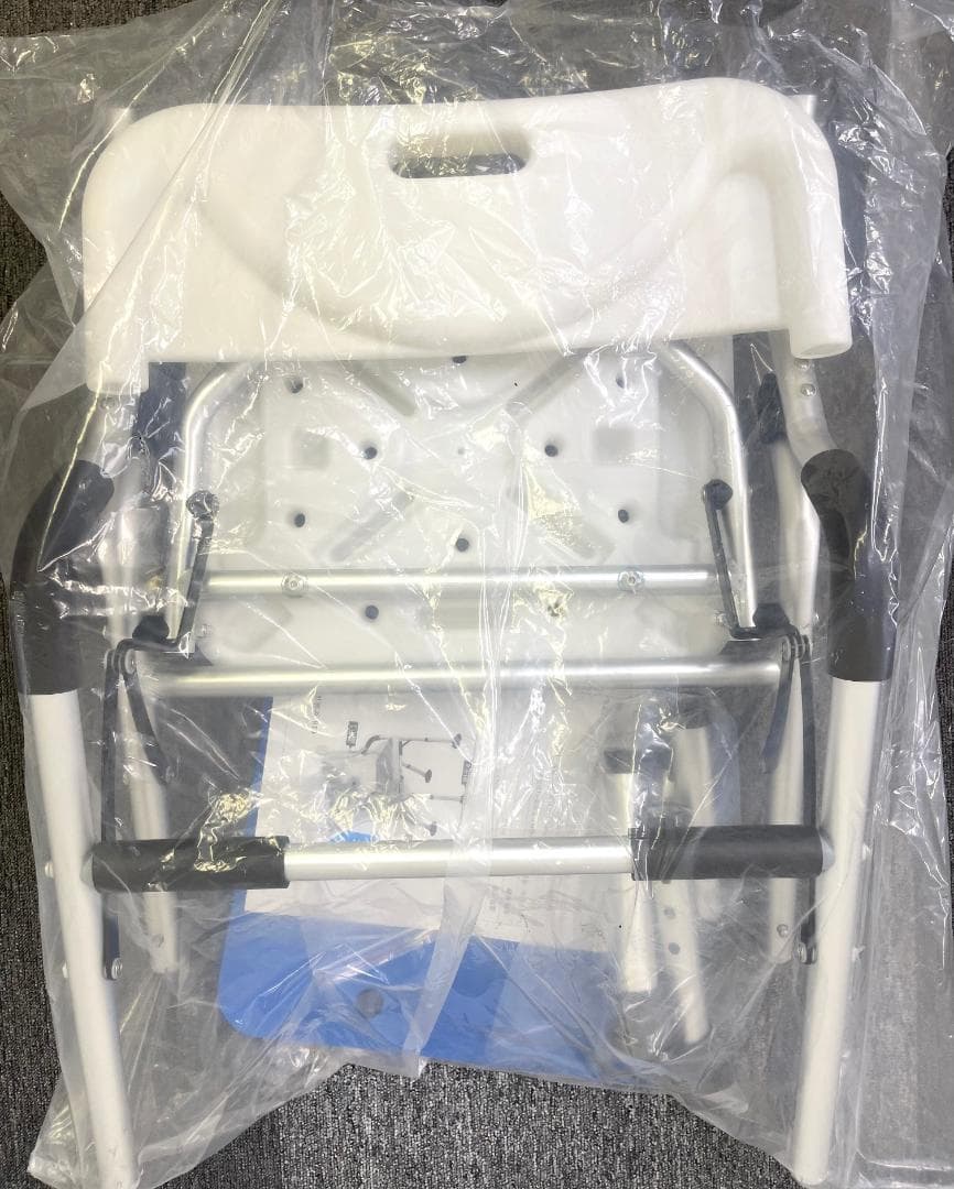 介護用 折りたたみシャワーチェア 軽量 耐荷重150kg 4段調節 ブルー