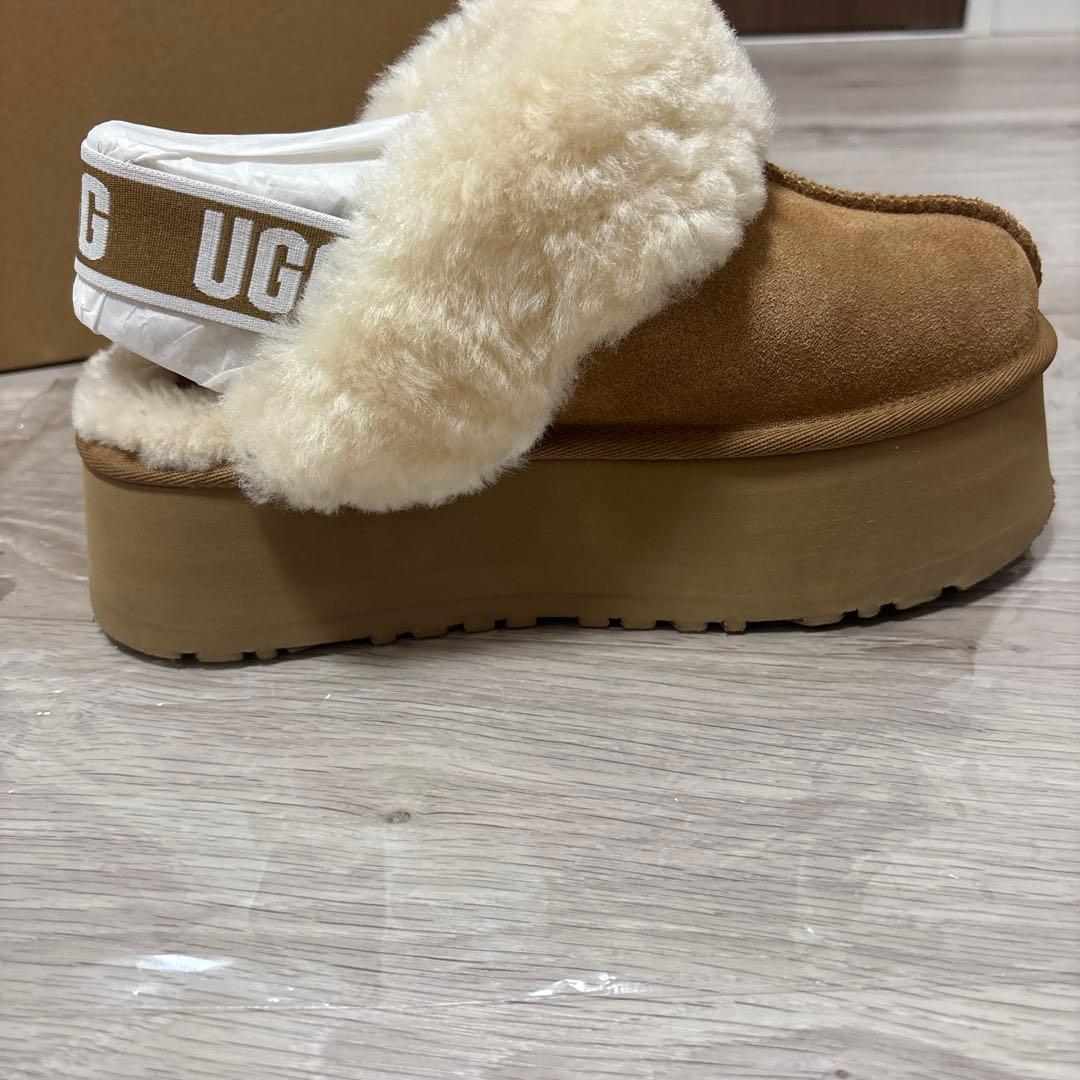 ugg ファンケット 24cm 厚底ムートン スリッポン チェスナット ブラウン