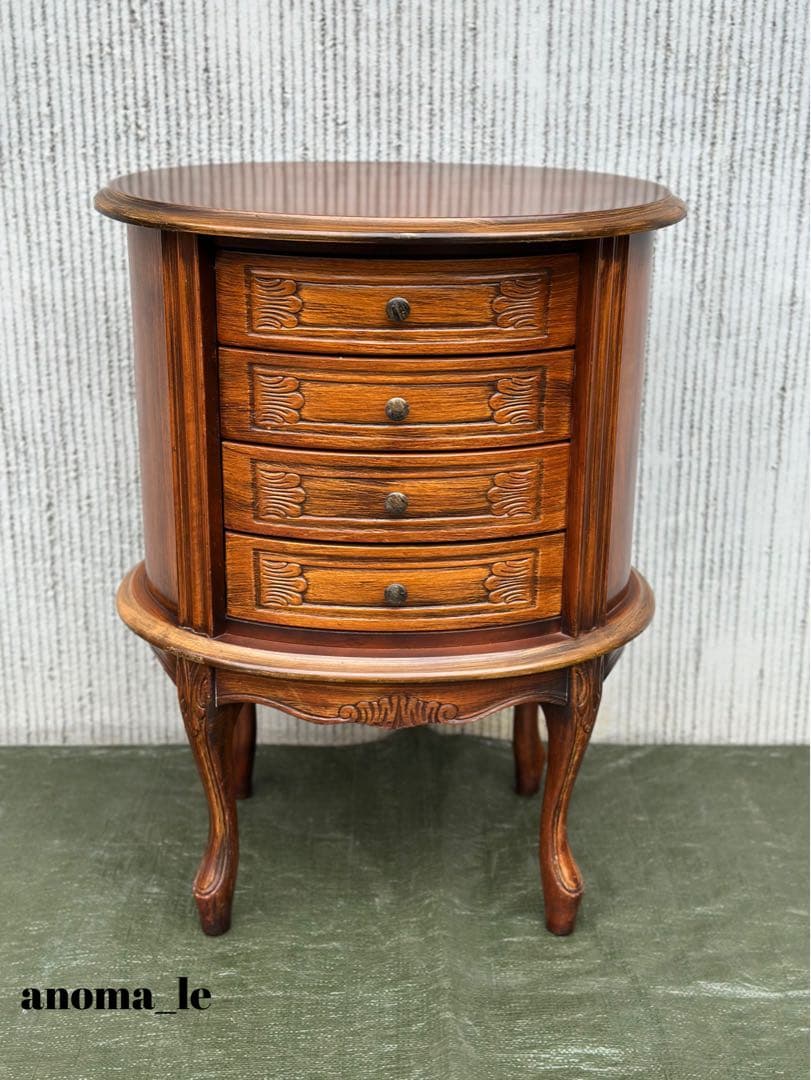 【４段チェスト】イタリア　猫足　ロココ調　サイドテーブル　花台　ヴィンテージ◎