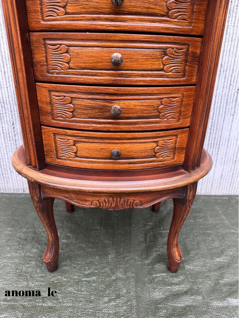 【４段チェスト】イタリア　猫足　ロココ調　サイドテーブル　花台　ヴィンテージ◎