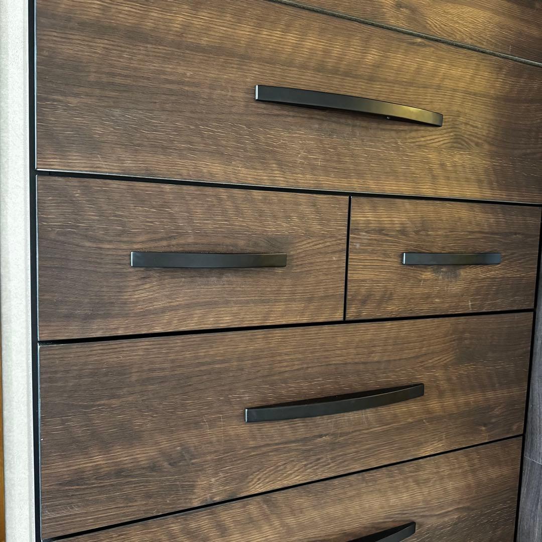 幅80cm 送料込 ウォルナット調 ハイチェスト たんす