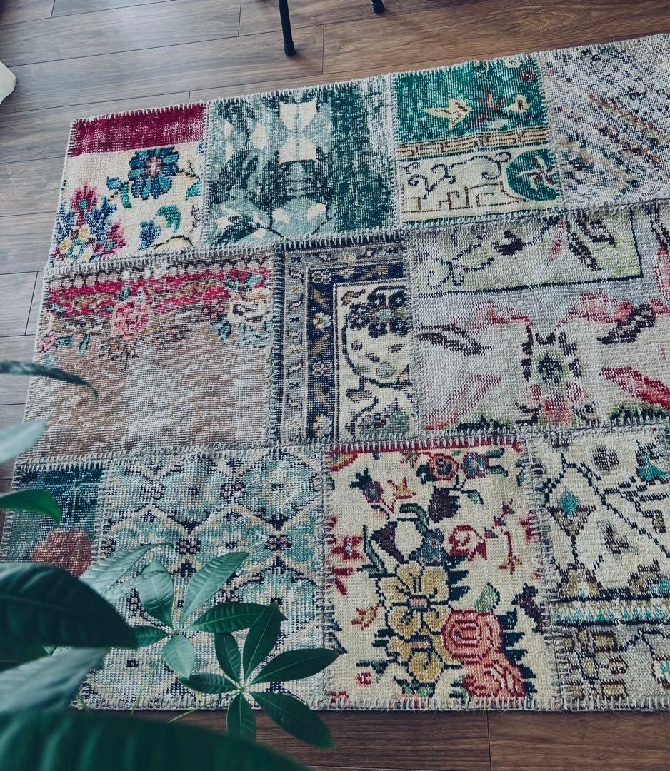 ヴィンテージ パッチワーク ラグトルコ産