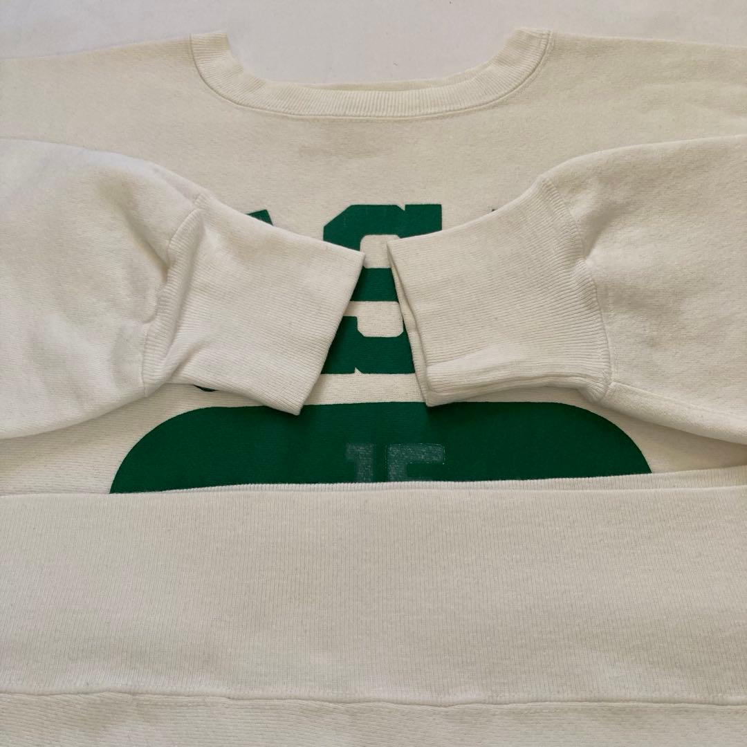 超美品 白ボディ×緑 80's チャンピオン リバースウィーブ トリコタグ中期