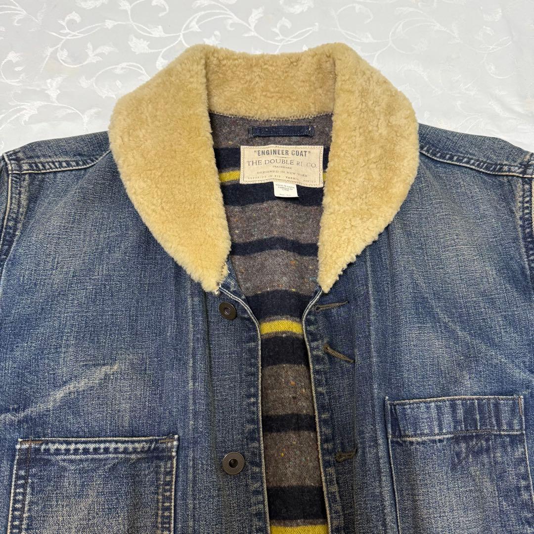 超美品 希少 RRL デニム ボア ジャケット シェアリング ランチコート S