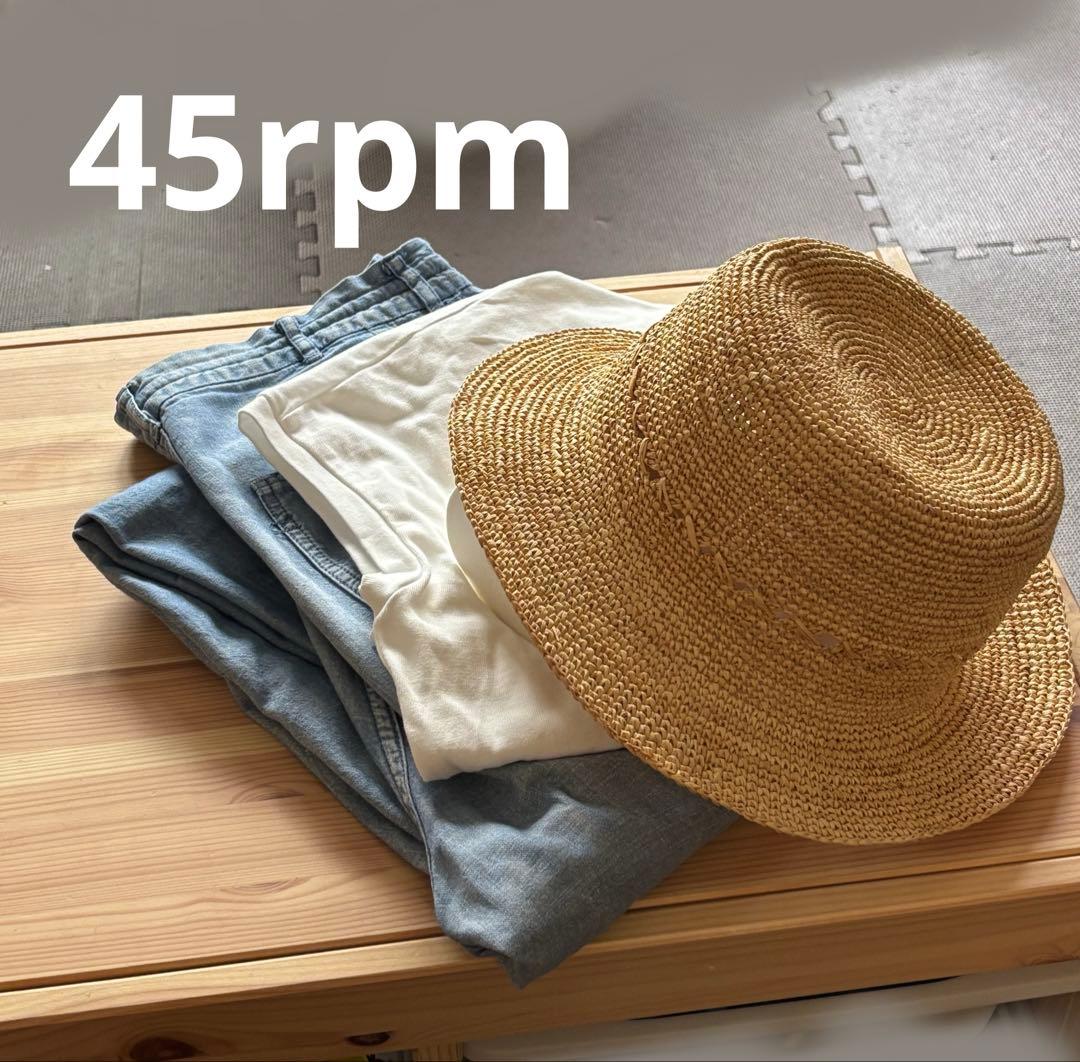 【試着のみ】45rpm ☆ ストローハット ☆ ナチュラル