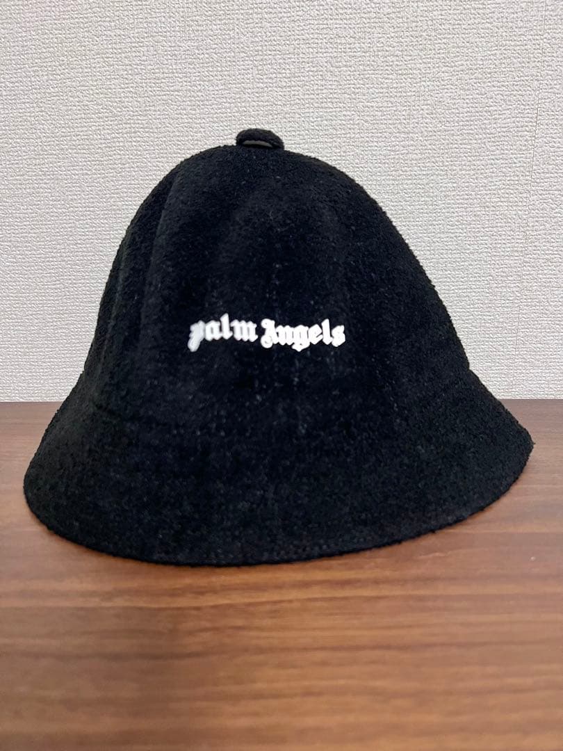 新品 パームエンジェルス バケットハット バケハ ブラック パイル素材 ロゴ