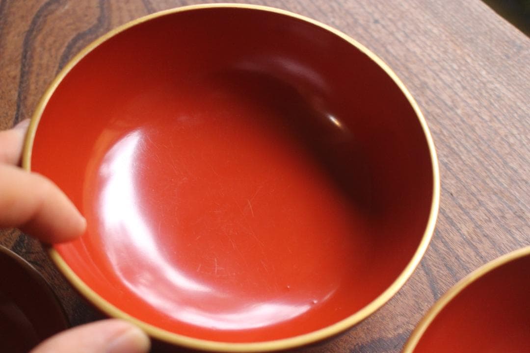 時代逸品！時代金縁朱漆に極上貝尽くし蒔絵の映えるお椀2点（検輪島塗雑煮椀