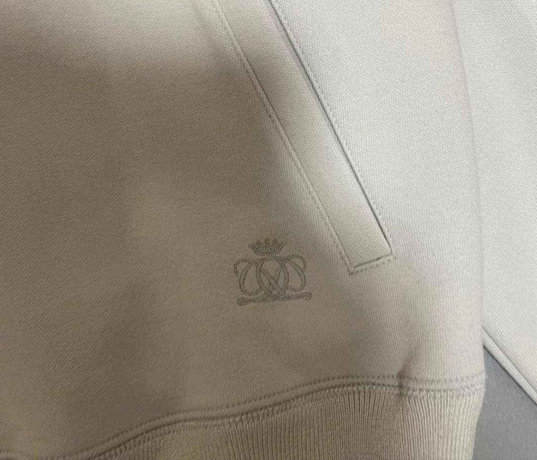 ドゥロワー コットン ロゴ刺繍 ジップアップ ブルゾン ジャケットライトグレー