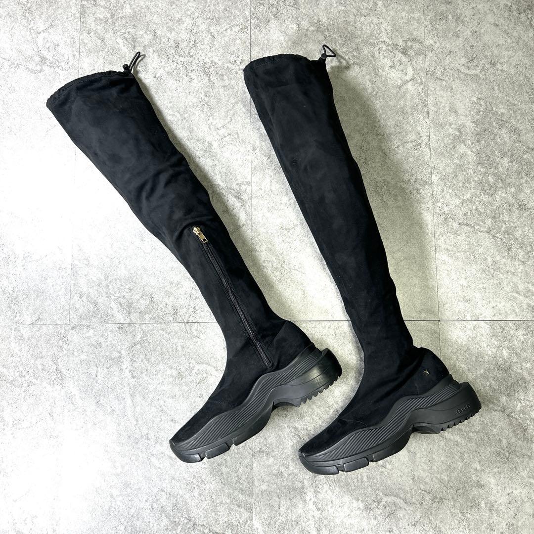 【YELLO】トーキョー/ブラックダブルスニーカー ロングブーツ/厚底/Y2K◎