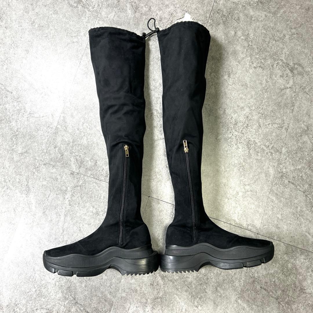 【YELLO】トーキョー/ブラックダブルスニーカー ロングブーツ/厚底/Y2K◎