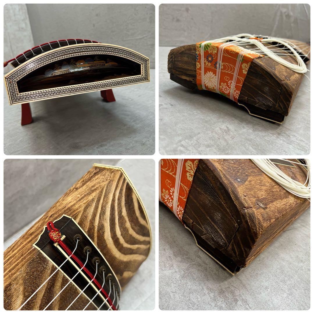 高級上角 琴　金蒔絵　口前装飾あり　13弦　筝 和楽器　弦楽器　ジャンク　現状品