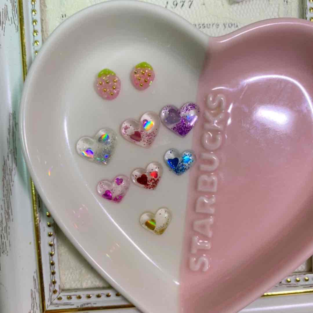 3dネイルパーツ オーダー くま うさぎ ねこ いちご ハート リボン ゆめかわ