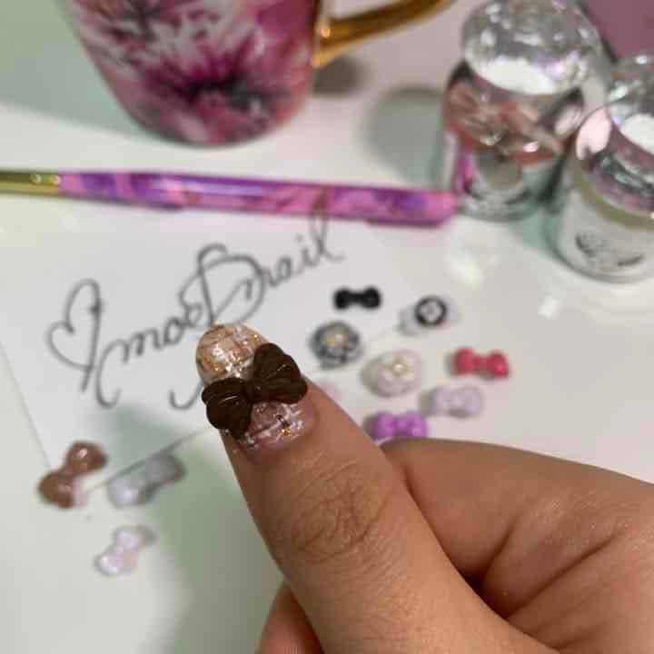 3dネイルパーツ オーダー くま うさぎ ねこ いちご ハート リボン ゆめかわ