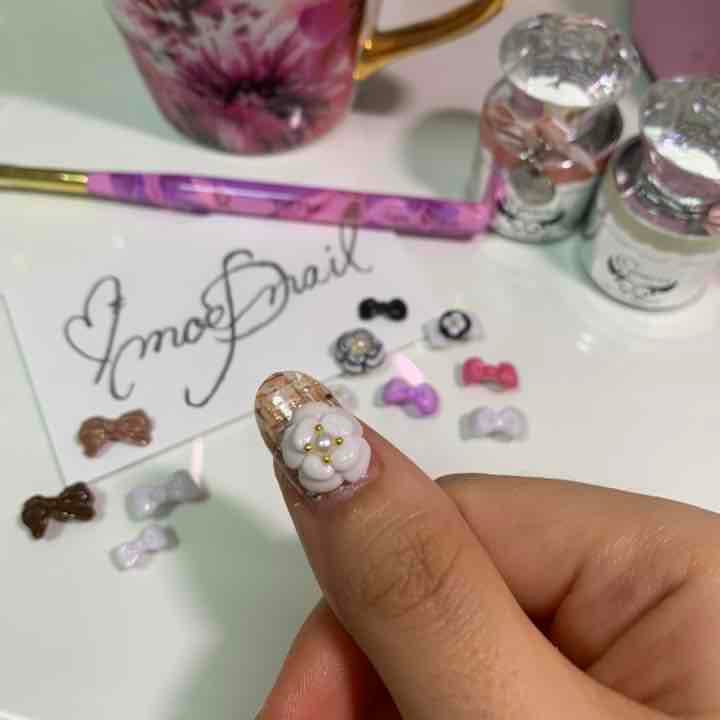 3dネイルパーツ オーダー くま うさぎ ねこ いちご ハート リボン ゆめかわ