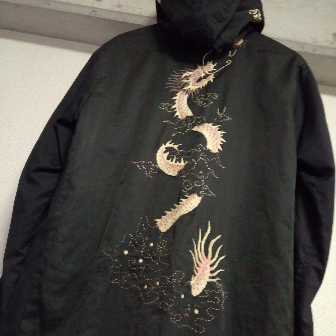 INK　インク　再構築　リメイク　チャイナドラゴン　モッズコート　刺繍　Lサイズ