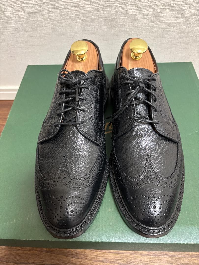 ブルックスブラザーズ ロングウィング ブラック グレインレザー