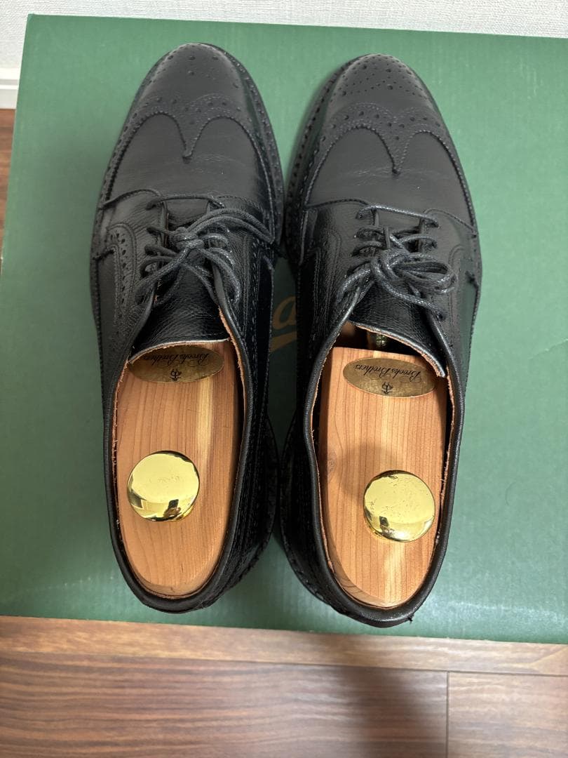 ブルックスブラザーズ ロングウィング ブラック グレインレザー