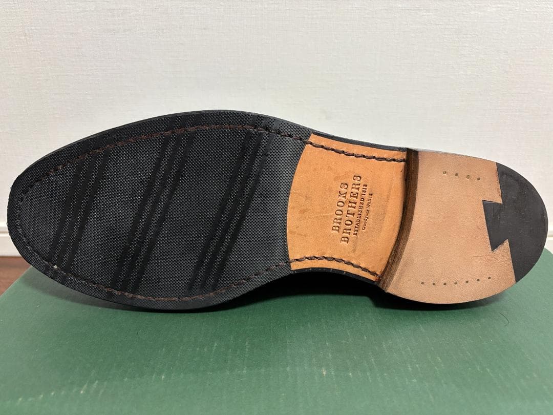 ブルックスブラザーズ ロングウィング ブラック グレインレザー