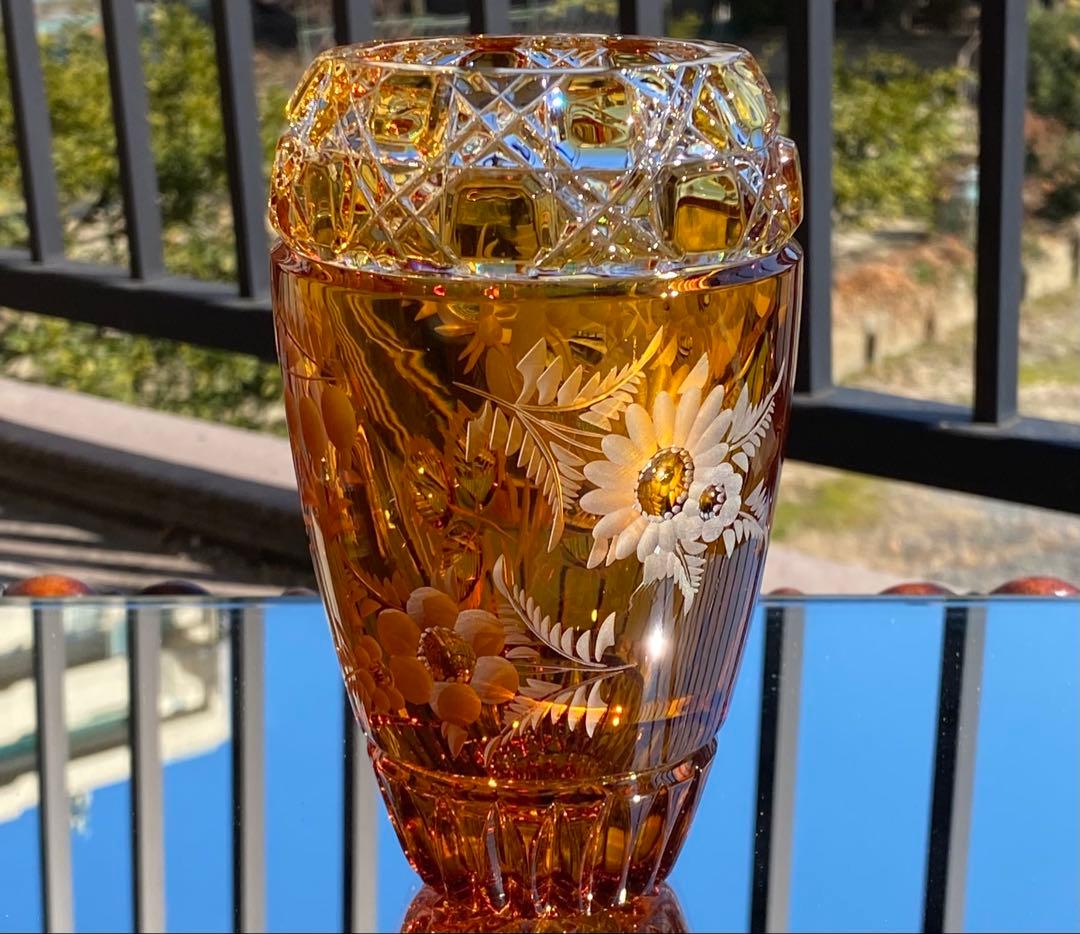 マイセンクリスタル　マイセンフラワー　花器　フラワーベース　極美品❣️