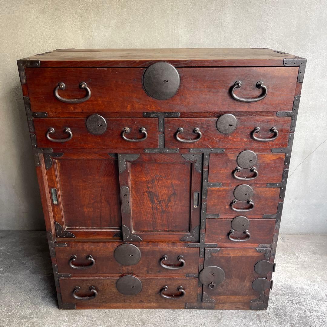 明治期　小箪笥 和製アンティーク 箪笥 時代箪笥 小物収納 引き出し 帳場箪笥