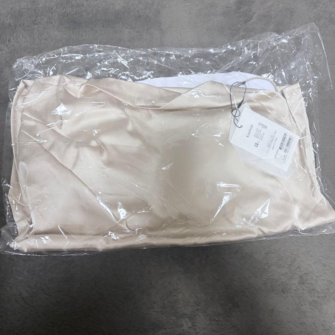 aimeine　エメイン　カップインドレープサテンキャミソール　ライトベージュ