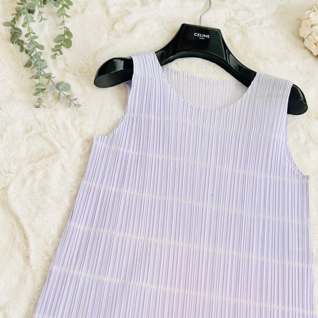 未使用❤️近年✨プリーツプリーズ ノースリーブ チュニック パープル春色