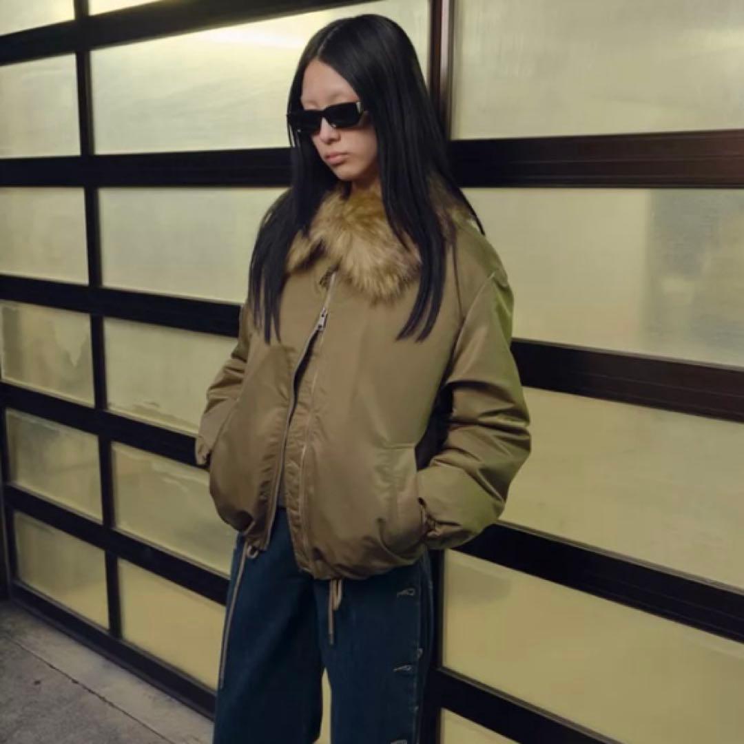 ZARA フェイクファー襟 ボンバージャケット ZW Sサイズ　新品