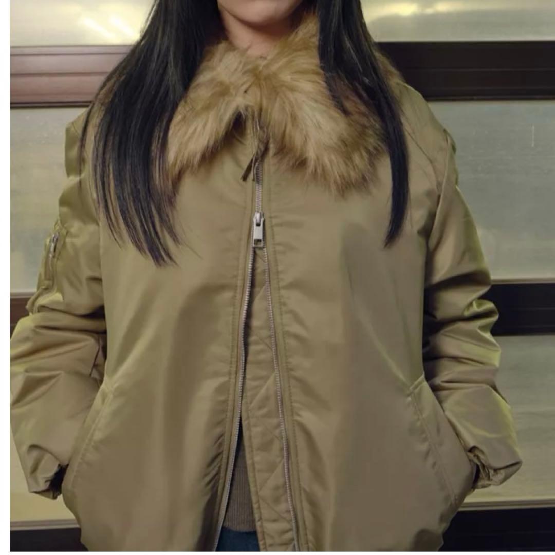 ZARA フェイクファー襟 ボンバージャケット ZW Sサイズ　新品