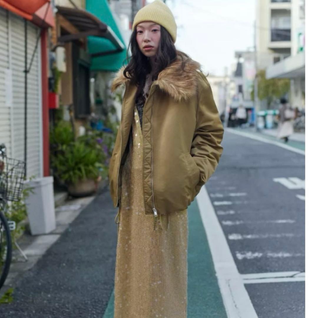 ZARA フェイクファー襟 ボンバージャケット ZW Sサイズ　新品