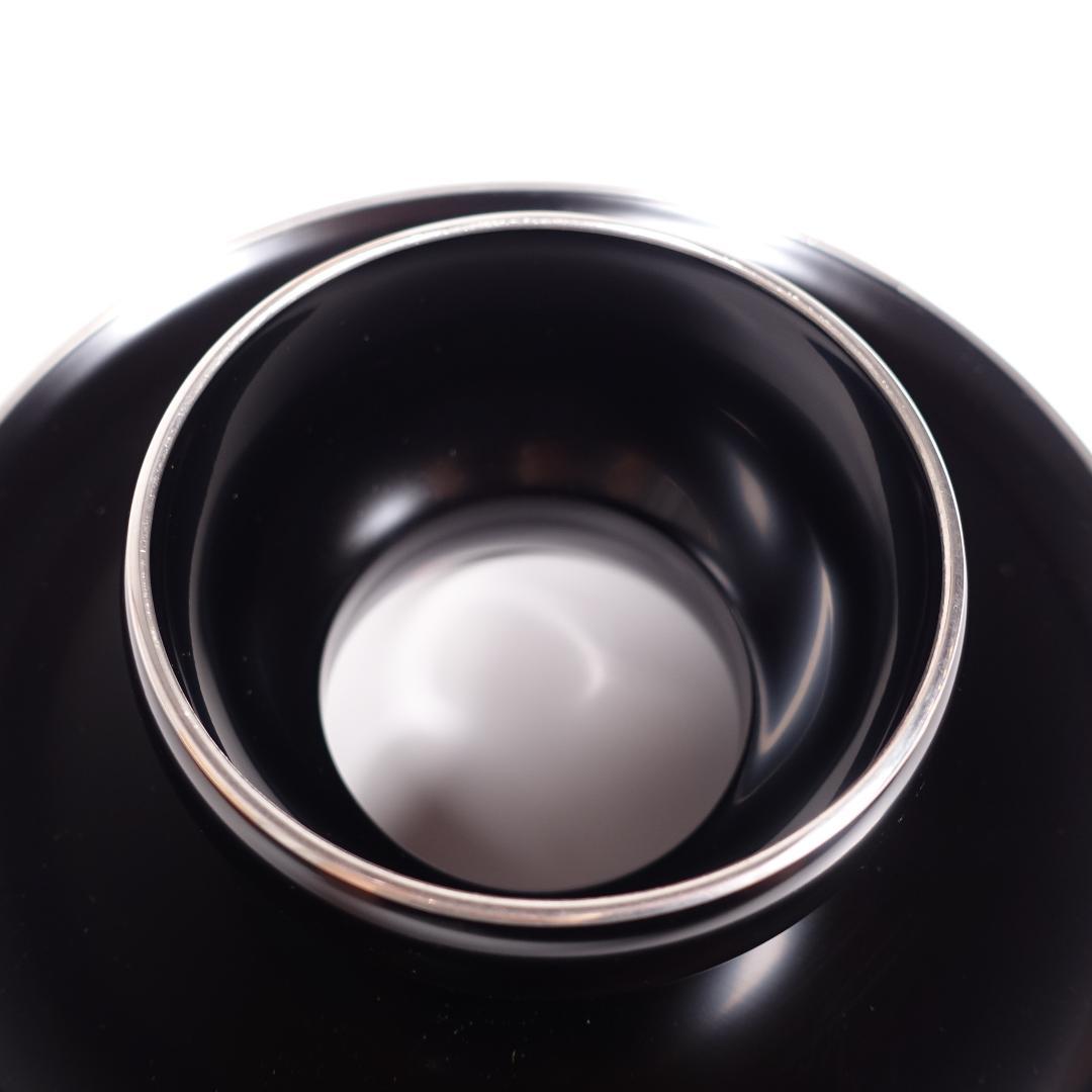 中村宗悦 尼崎台 真塗 銀覆輪 唐物天目台 共箱 蜈蚣印【天目茶碗】