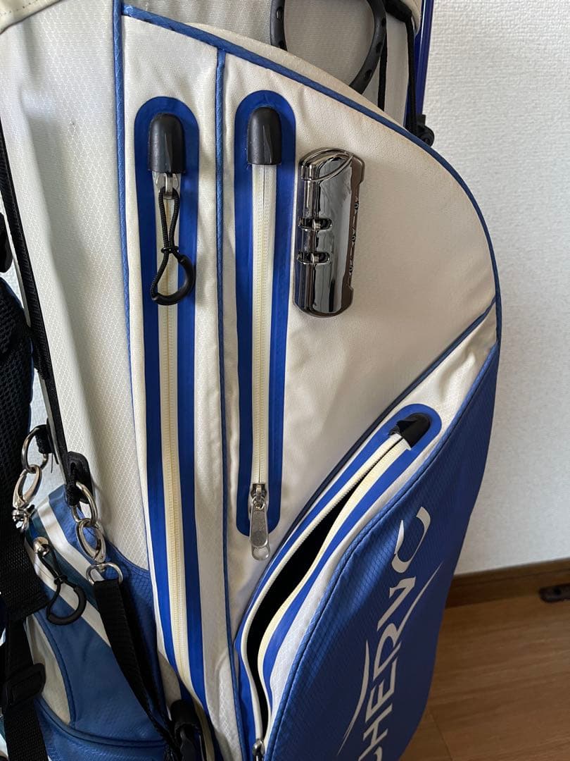 シェルボ CHERVO スタンドキャディバッグ 軽量 ホワイト×ブルー