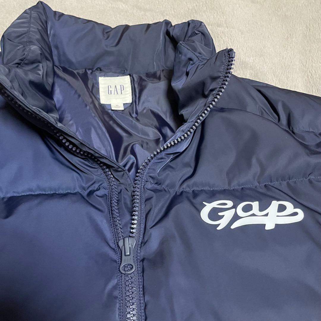 ☆美品☆Gap ネイビー ダウンジャケット ロゴ入り　XL