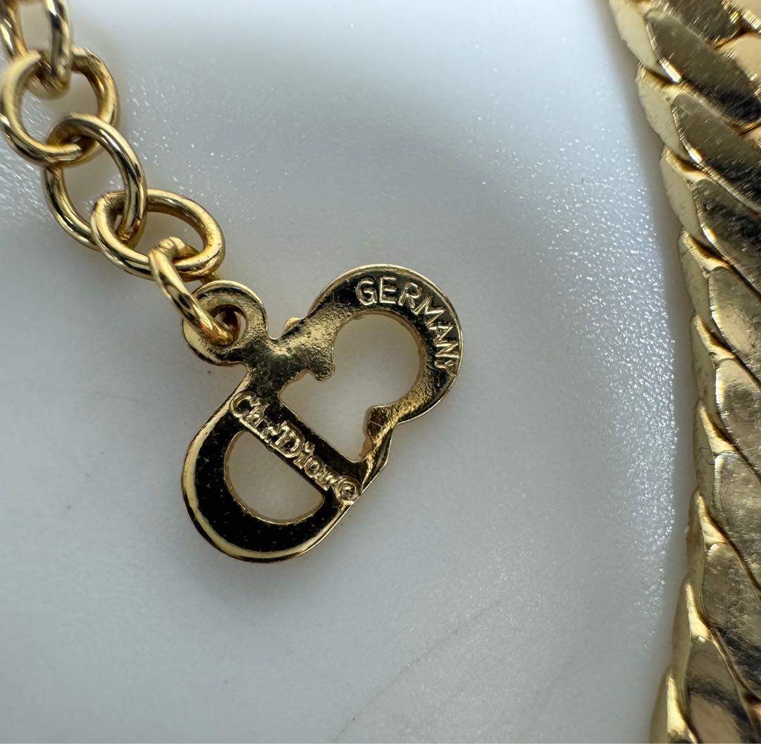 Christian Dior ネックレス ネックレス ラインストーン ゴールド