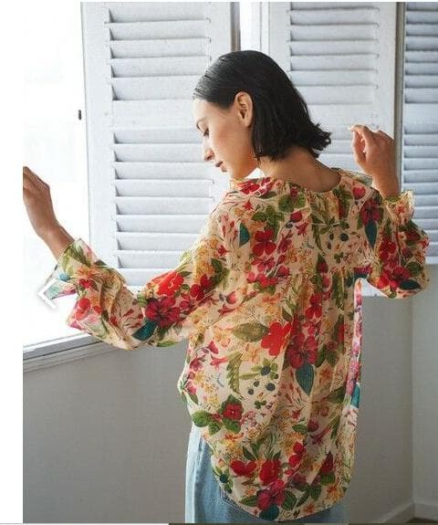 グレースコンチネンタル　ボタニカルボウタイブラウス　36