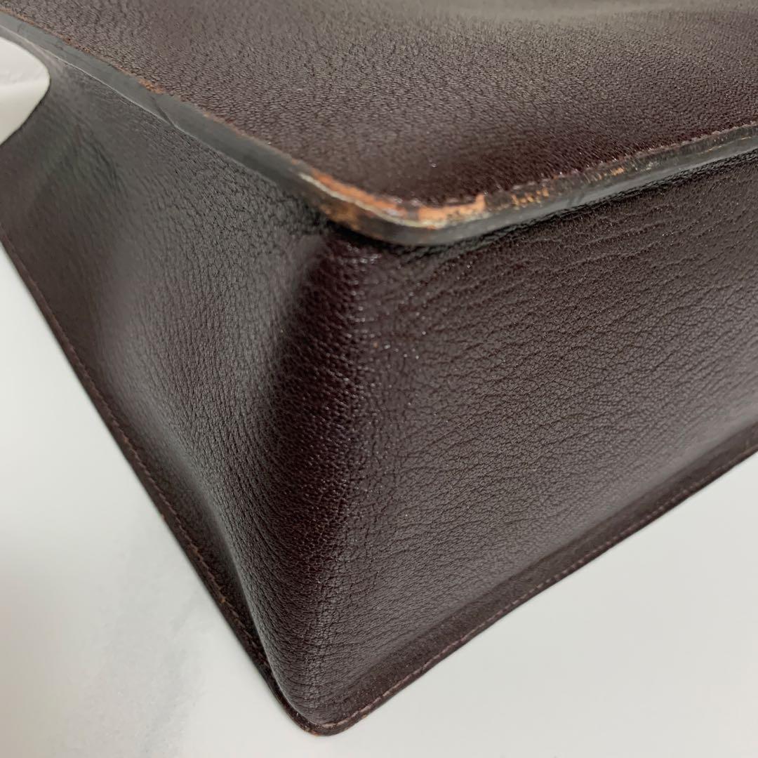 HERMES エルメスホワイトバスGMシェーブルダークブラウン