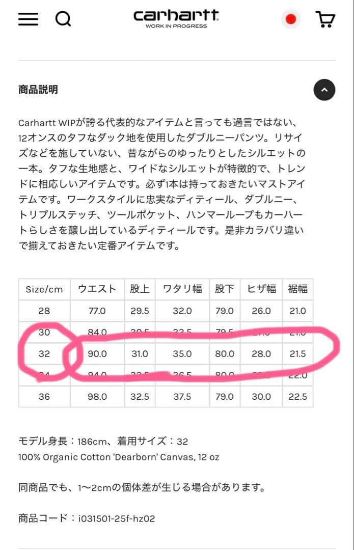 新品未使用Carhartt ダブルニーパンツ W32 ブラウン