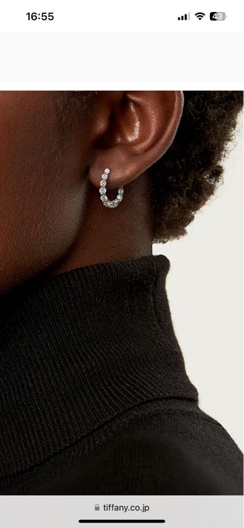 TIFFANY&COティファニー インサイドアウトフープピアス 片耳