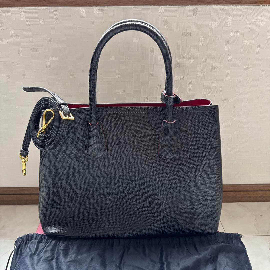 プラダ サフィアーノ2wayバッグ ブラック 黒 PRADA ミラノ本店購入