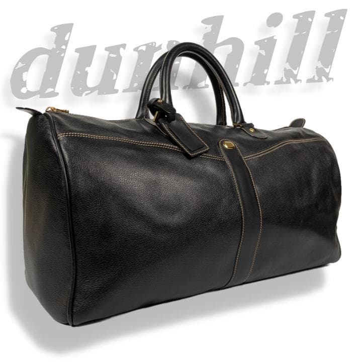 【美品】ダンヒル ボストンバッグ ビンテージ オールレザー 大容量 ブラック