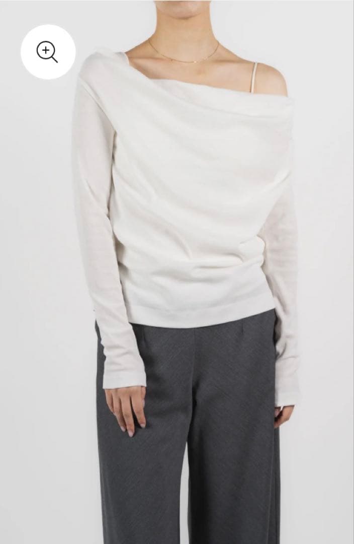 トップス Scheat 2way drape tops_white