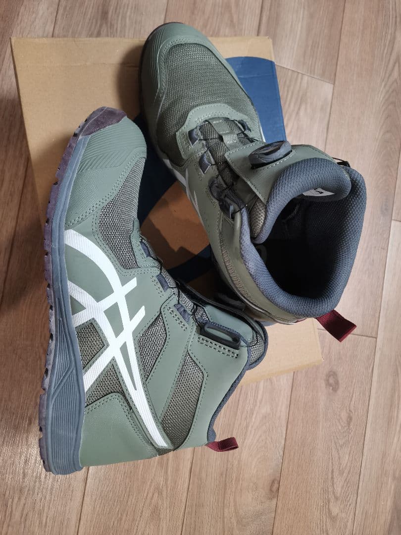 ASICS ハイカット安全靴 グレー/オリーブ