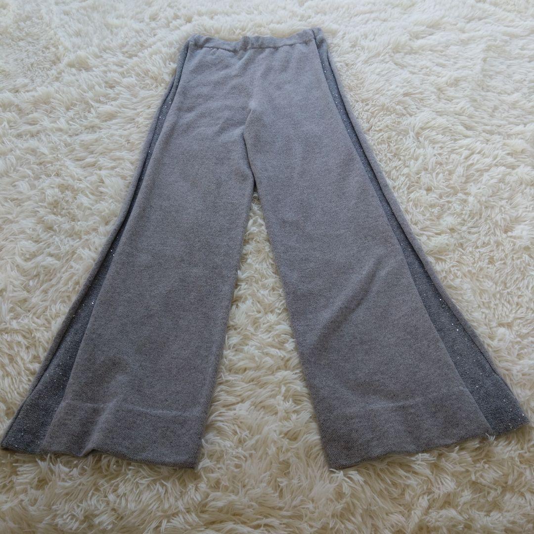 ファビアーナフィリッピ 　スパンコール　カシミヤ　ウエストゴム グレー