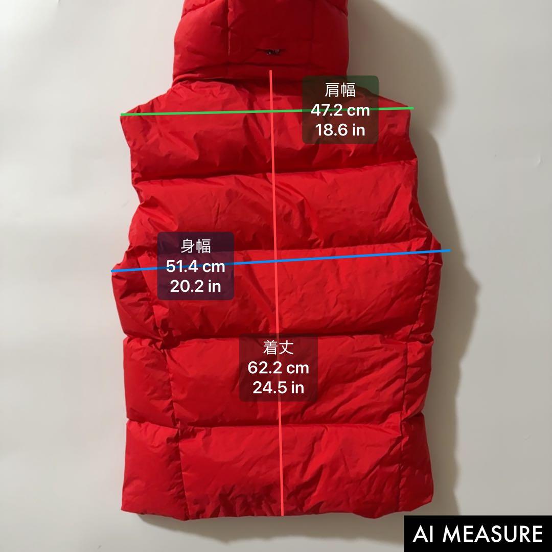 ポロラルフローレン ビッグポニー刺繍 ダウンベスト フード 2way 赤 XS